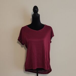 Burgundy Striped Top